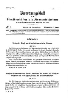 Verordnungsblatt für den Dienstbereich des K.K. Finanzministeriums für die im Reichsrate Vertretenen Königreiche und Länder