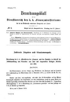 Verordnungsblatt für den Dienstbereich des K.K. Finanzministeriums für die im Reichsrate Vertretenen Königreiche und Länder