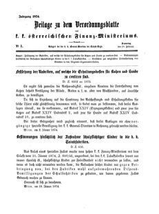 Verordnungsblatt für den Dienstbereich des K.K. Finanzministeriums für die im Reichsrate Vertretenen Königreiche und Länder 18740228 Seite: 1