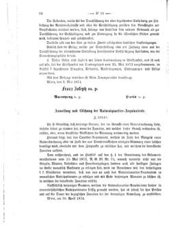 Verordnungsblatt für den Dienstbereich des K.K. Finanzministeriums für die im Reichsrate Vertretenen Königreiche und Länder 18740518 Seite: 2