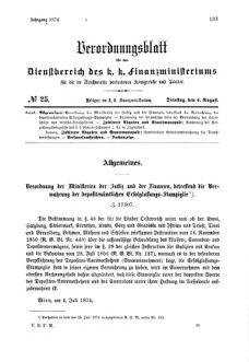 Verordnungsblatt für den Dienstbereich des K.K. Finanzministeriums für die im Reichsrate Vertretenen Königreiche und Länder