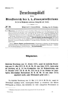 Verordnungsblatt für den Dienstbereich des K.K. Finanzministeriums für die im Reichsrate Vertretenen Königreiche und Länder