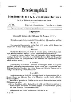 Verordnungsblatt für den Dienstbereich des K.K. Finanzministeriums für die im Reichsrate Vertretenen Königreiche und Länder