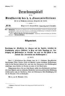 Verordnungsblatt für den Dienstbereich des K.K. Finanzministeriums für die im Reichsrate Vertretenen Königreiche und Länder 18741231 Seite: 15