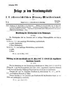 Verordnungsblatt für den Dienstbereich des K.K. Finanzministeriums für die im Reichsrate Vertretenen Königreiche und Länder