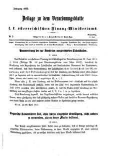 Verordnungsblatt für den Dienstbereich des K.K. Finanzministeriums für die im Reichsrate Vertretenen Königreiche und Länder