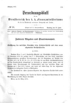 Verordnungsblatt für den Dienstbereich des K.K. Finanzministeriums für die im Reichsrate Vertretenen Königreiche und Länder