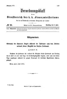 Verordnungsblatt für den Dienstbereich des K.K. Finanzministeriums für die im Reichsrate Vertretenen Königreiche und Länder 18750703 Seite: 5