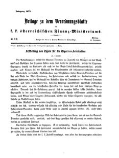 Verordnungsblatt für den Dienstbereich des K.K. Finanzministeriums für die im Reichsrate Vertretenen Königreiche und Länder