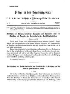 Verordnungsblatt für den Dienstbereich des K.K. Finanzministeriums für die im Reichsrate Vertretenen Königreiche und Länder 18760209 Seite: 1