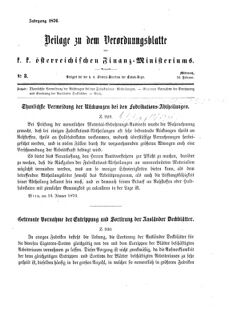 Verordnungsblatt für den Dienstbereich des K.K. Finanzministeriums für die im Reichsrate Vertretenen Königreiche und Länder