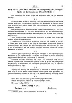 Verordnungsblatt für den Dienstbereich des K.K. Finanzministeriums für die im Reichsrate Vertretenen Königreiche und Länder 18760519 Seite: 11