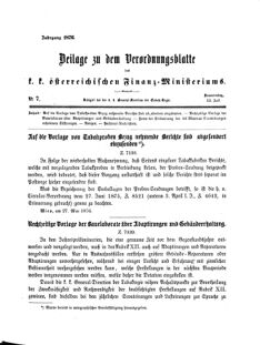 Verordnungsblatt für den Dienstbereich des K.K. Finanzministeriums für die im Reichsrate Vertretenen Königreiche und Länder