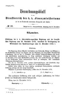 Verordnungsblatt für den Dienstbereich des K.K. Finanzministeriums für die im Reichsrate Vertretenen Königreiche und Länder