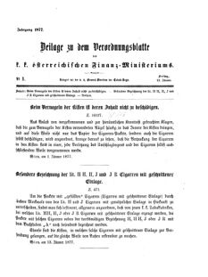 Verordnungsblatt für den Dienstbereich des K.K. Finanzministeriums für die im Reichsrate Vertretenen Königreiche und Länder