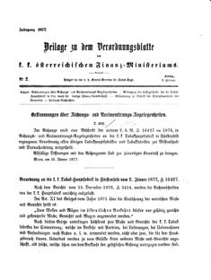 Verordnungsblatt für den Dienstbereich des K.K. Finanzministeriums für die im Reichsrate Vertretenen Königreiche und Länder 18770209 Seite: 1