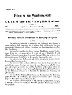 Verordnungsblatt für den Dienstbereich des K.K. Finanzministeriums für die im Reichsrate Vertretenen Königreiche und Länder