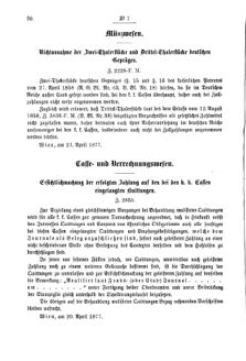 Verordnungsblatt für den Dienstbereich des K.K. Finanzministeriums für die im Reichsrate Vertretenen Königreiche und Länder 18770501 Seite: 2