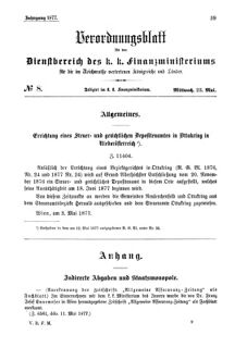 Verordnungsblatt für den Dienstbereich des K.K. Finanzministeriums für die im Reichsrate Vertretenen Königreiche und Länder 18770523 Seite: 9