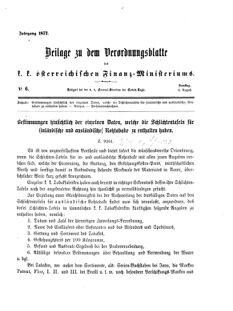 Verordnungsblatt für den Dienstbereich des K.K. Finanzministeriums für die im Reichsrate Vertretenen Königreiche und Länder 18770804 Seite: 1