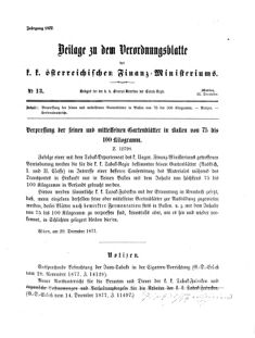 Verordnungsblatt für den Dienstbereich des K.K. Finanzministeriums für die im Reichsrate Vertretenen Königreiche und Länder 18771231 Seite: 1