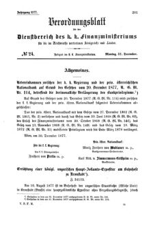 Verordnungsblatt für den Dienstbereich des K.K. Finanzministeriums für die im Reichsrate Vertretenen Königreiche und Länder 18771231 Seite: 3