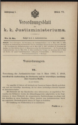 Verordnungsblatt des K.K. Justizministeriums