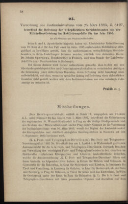 Verordnungsblatt des K.K. Justizministeriums 18850408 Seite: 2