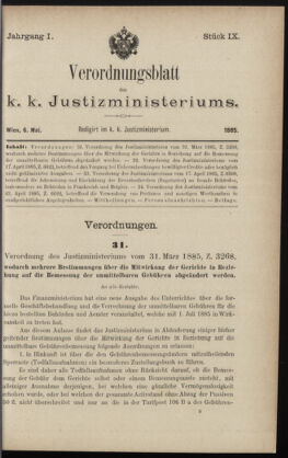 Verordnungsblatt des K.K. Justizministeriums