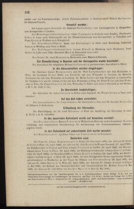 Verordnungsblatt des K.K. Justizministeriums 18860512 Seite: 8