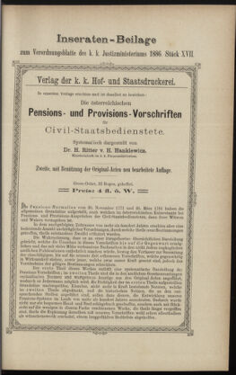 Verordnungsblatt des K.K. Justizministeriums 18860825 Seite: 7