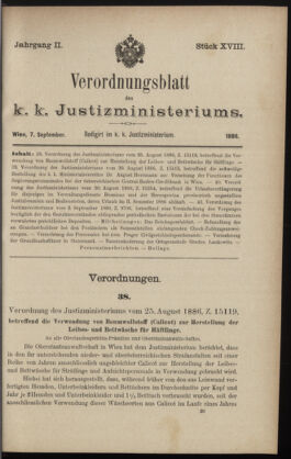 Verordnungsblatt des K.K. Justizministeriums 18860907 Seite: 1