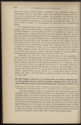 Verordnungsblatt des K.K. Justizministeriums 18861228 Seite: 170