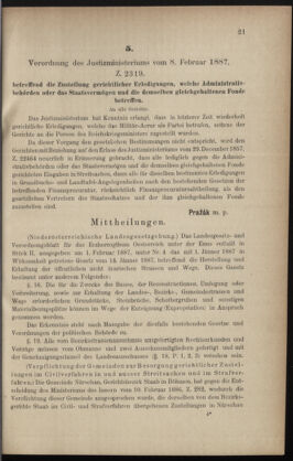 Verordnungsblatt des K.K. Justizministeriums 18870214 Seite: 3