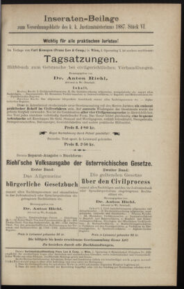 Verordnungsblatt des K.K. Justizministeriums 18870326 Seite: 19