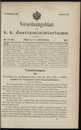 Verordnungsblatt des K.K. Justizministeriums