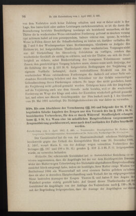 Verordnungsblatt des K.K. Justizministeriums 18871223 Seite: 126