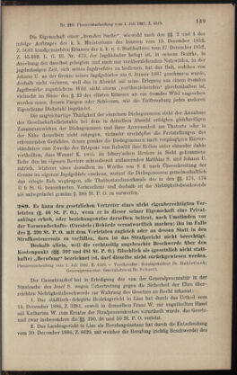 Verordnungsblatt des K.K. Justizministeriums 18871223 Seite: 179