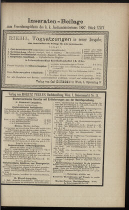 Verordnungsblatt des K.K. Justizministeriums 18871223 Seite: 7