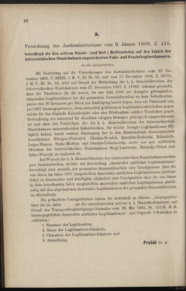 Verordnungsblatt des K.K. Justizministeriums 18880111 Seite: 10