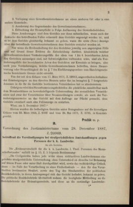 Verordnungsblatt des K.K. Justizministeriums 18880111 Seite: 3