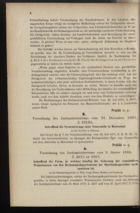 Verordnungsblatt des K.K. Justizministeriums 18880111 Seite: 4