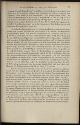 Verordnungsblatt des K.K. Justizministeriums 18880222 Seite: 61