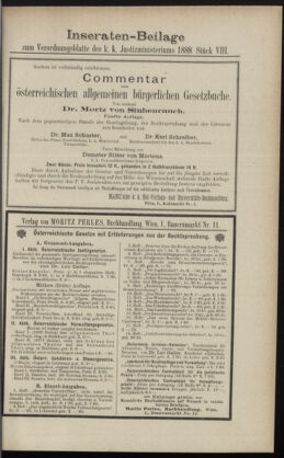 Verordnungsblatt des K.K. Justizministeriums 18880424 Seite: 11