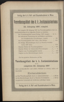 Verordnungsblatt des K.K. Justizministeriums 18880525 Seite: 16