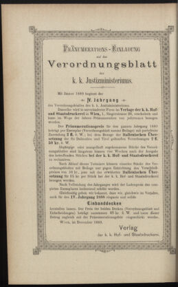 Verordnungsblatt des K.K. Justizministeriums 18881228 Seite: 16