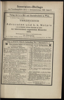 Verordnungsblatt des K.K. Justizministeriums 18890125 Seite: 7