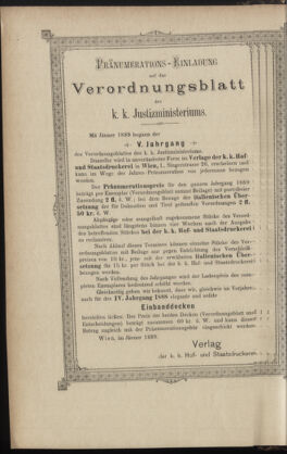 Verordnungsblatt des K.K. Justizministeriums 18890125 Seite: 8