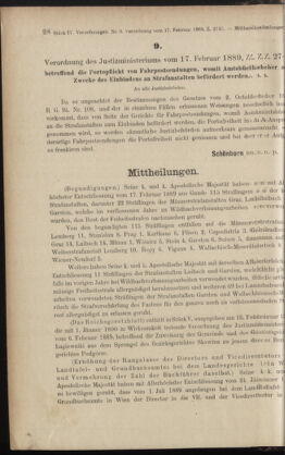 Verordnungsblatt des K.K. Justizministeriums 18890223 Seite: 2