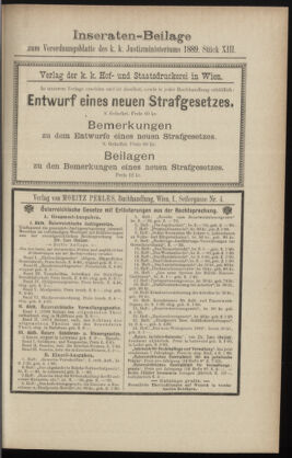 Verordnungsblatt des K.K. Justizministeriums 18890625 Seite: 15